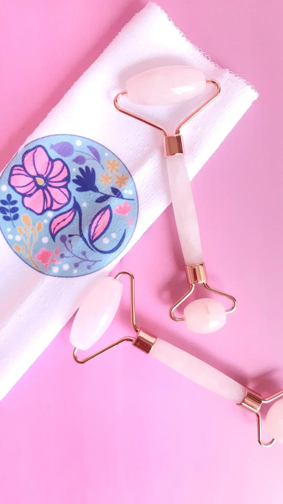 Rodillo Facial Cuarzo Rosa